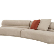 Knight - Modern Beige Fabric Curved Sectional Sofa