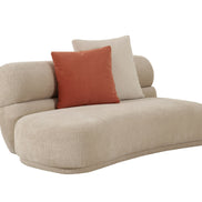 Knight - Modern Beige Fabric Curved Sectional Sofa - image 2
