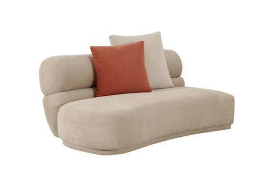 Knight - Modern Beige Fabric Curved Sectional Sofa - image 2