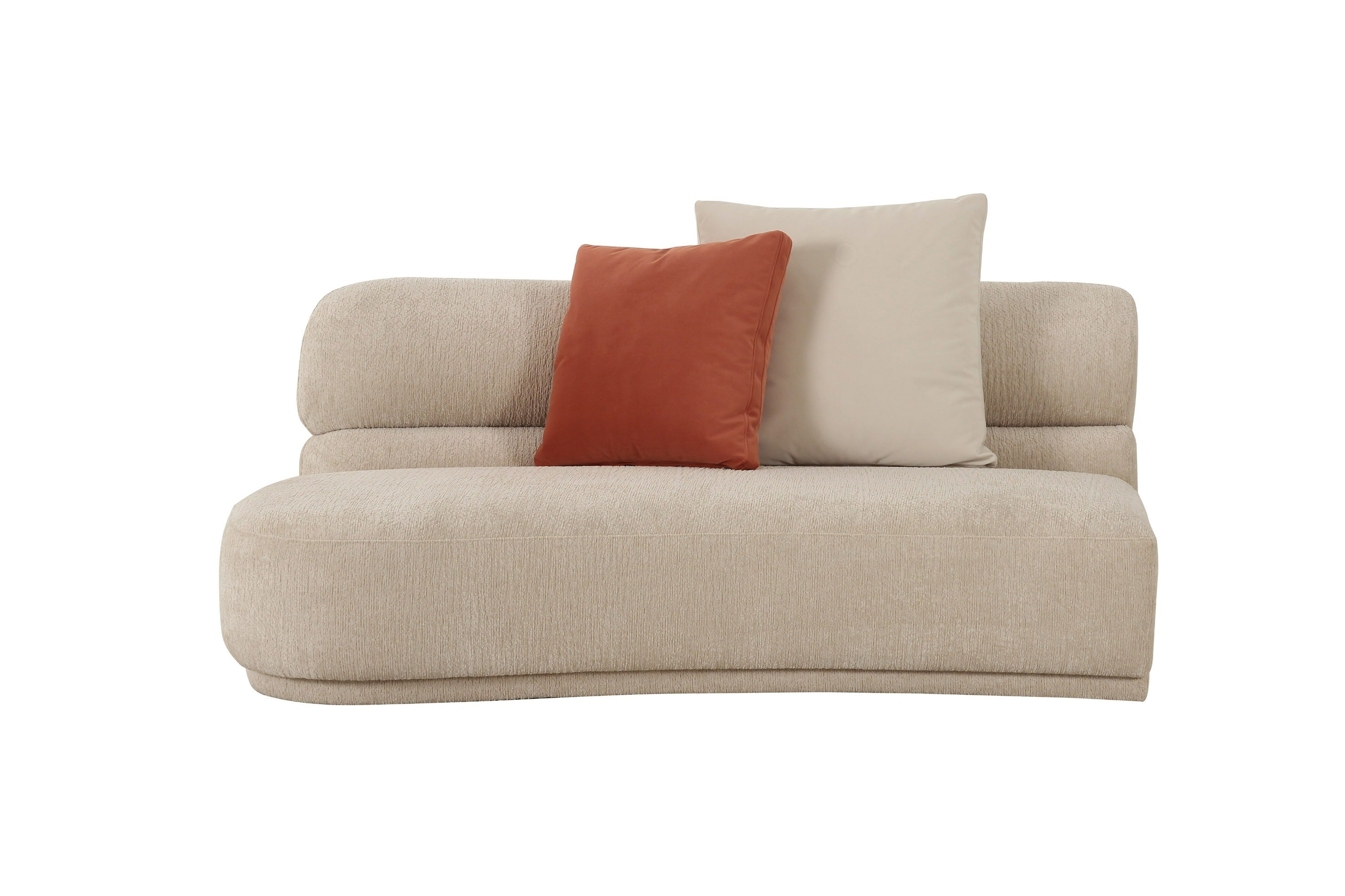 Knight - Modern Beige Fabric Curved Sectional Sofa - image 3