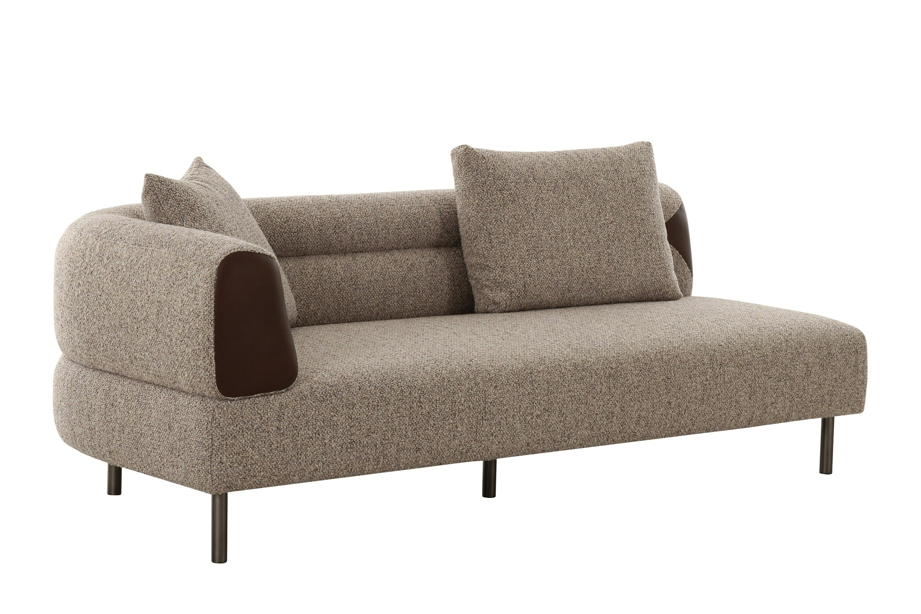 Plume - Modern Brown Fabric Sectional Sofa - image 2