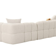 Freya - Modern Beige Fabric Sectional Sofa w/ Console - image 2