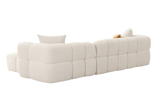 Freya - Modern Beige Fabric Sectional Sofa w/ Console - image 2