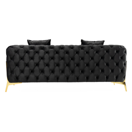 Clarice - Transitional Black Velvet Loveseat - image 5