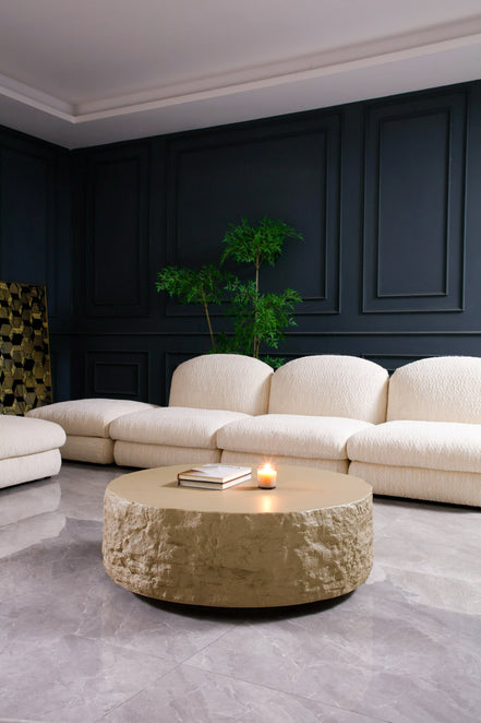 Quarry - Modern Beige Round Coffee Table - image 4