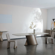 Kiefer - Modern Faux Travertine Ceramic + Bronze Buffet