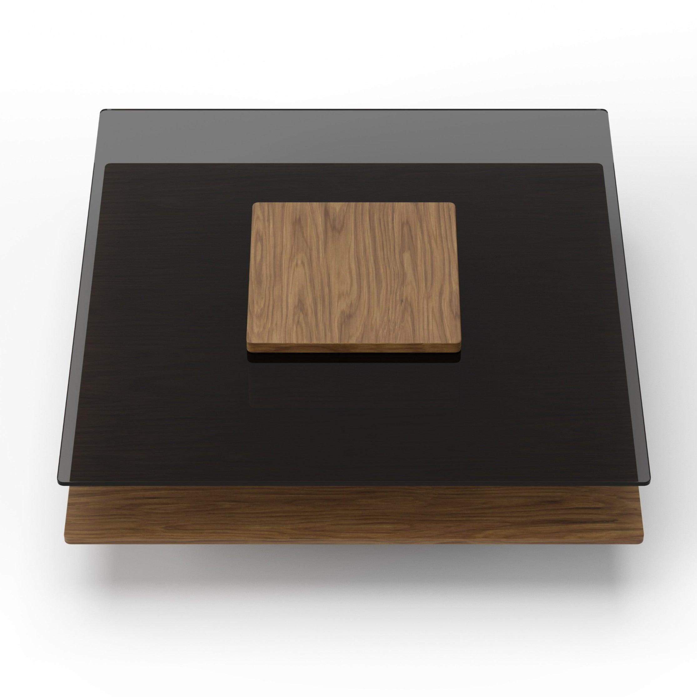 Clarion - Modern Walnut & Grey Glass Coffee Table - image 3