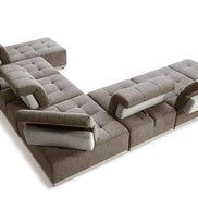 Ekron - Modern Brown & Beige Fabric Modular Sectional Sofa