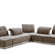 Ekron - Modern Brown & Beige Fabric Modular Sectional Sofa - image 2