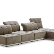 Ekron - Modern Brown & Beige Fabric Modular Sectional Sofa - image 3