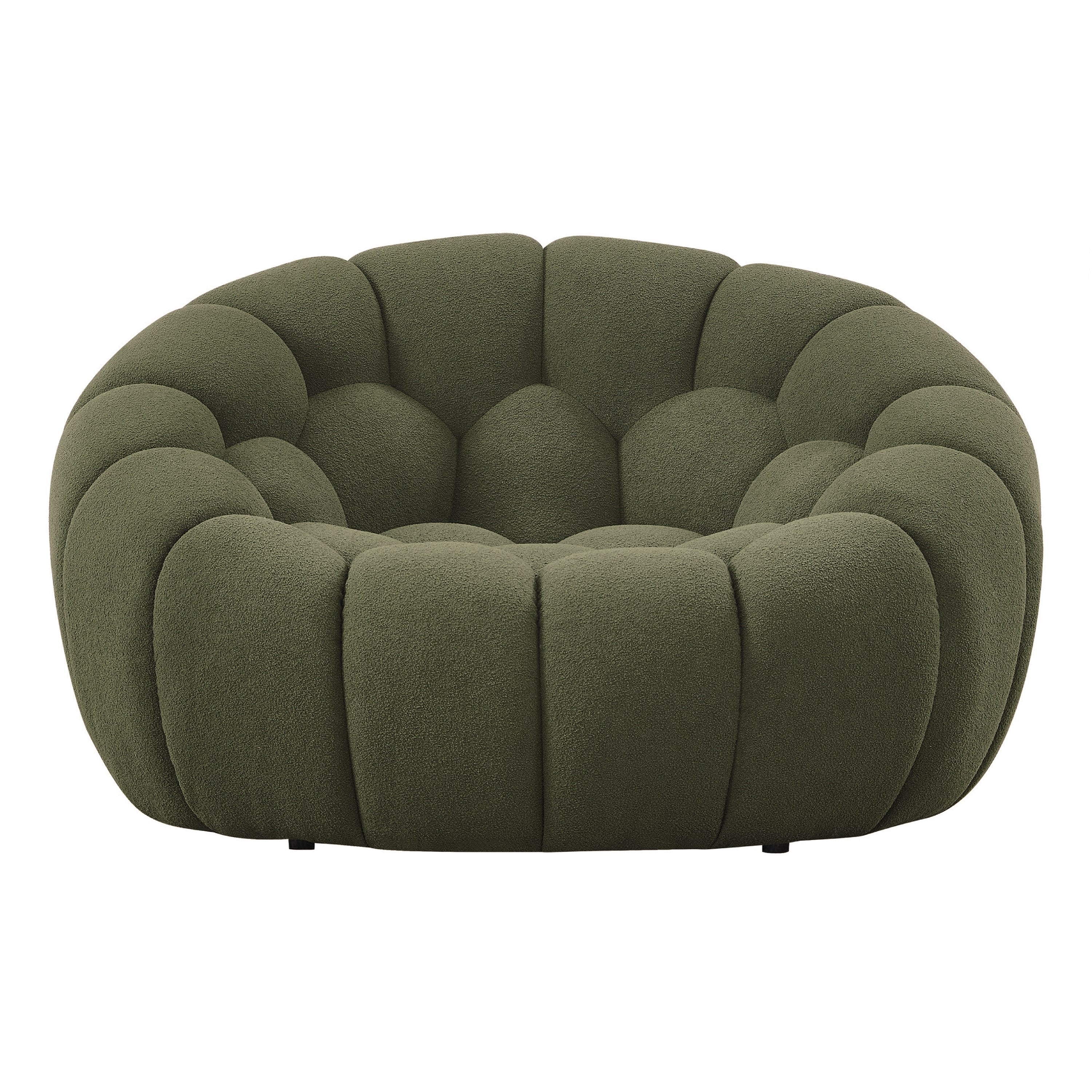 Yolonda - Modern Curved Green Fabric Chair - image 2