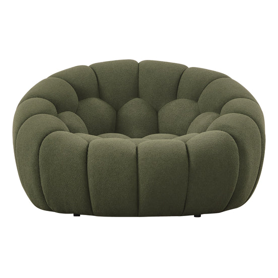 Yolonda - Modern Curved Green Fabric Chair - image 2
