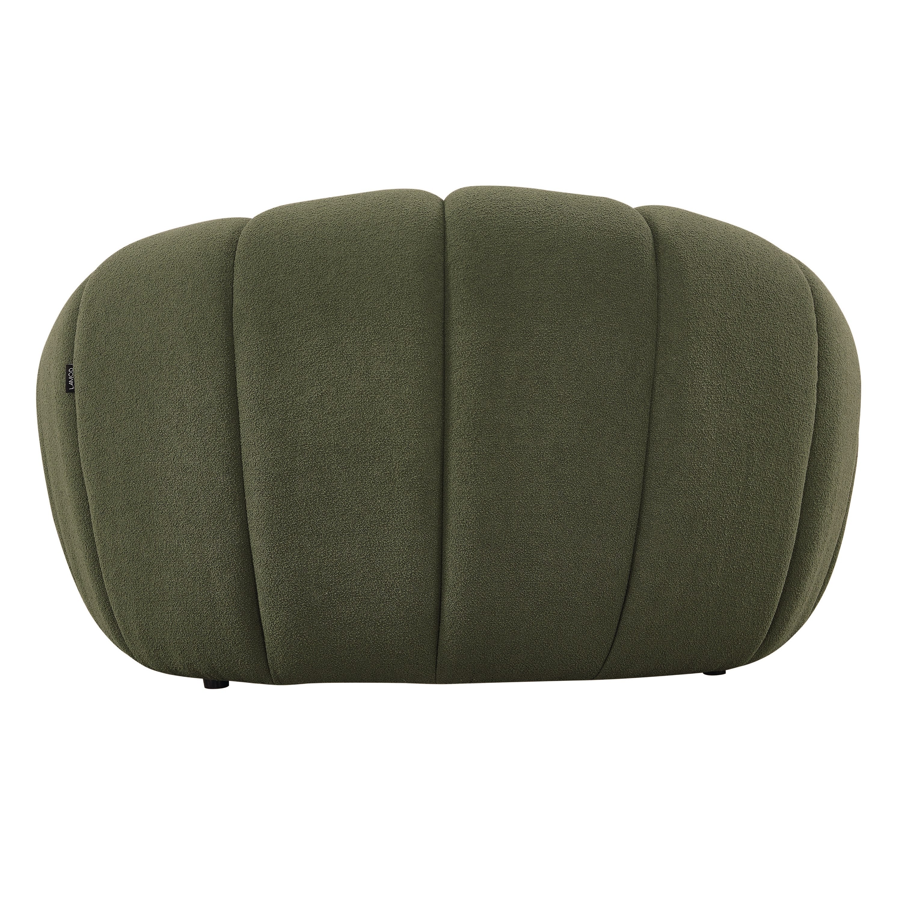 Yolonda - Modern Curved Green Fabric Chair - image 3
