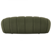 Yolonda - Modern Curved Green Fabric Loveseat - image 5