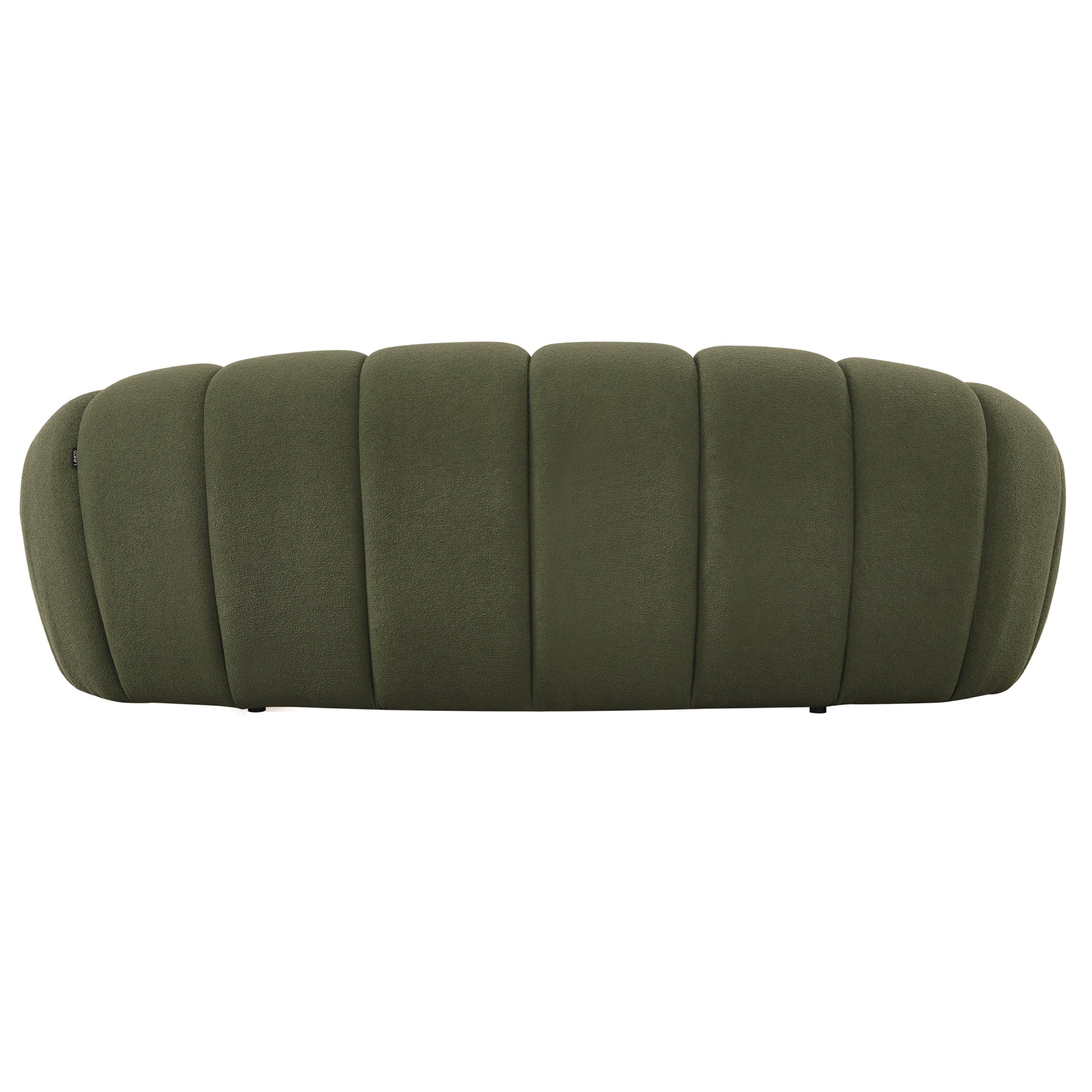 Yolonda - Modern Curved Green Fabric Loveseat - image 5
