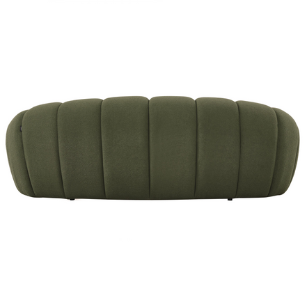 Yolonda - Modern Curved Green Fabric Loveseat - image 5