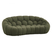 Yolonda - Modern Curved Green Fabric Loveseat - image 4