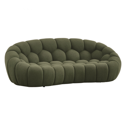 Yolonda - Modern Curved Green Fabric Loveseat - image 4