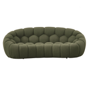 Yolonda - Modern Curved Green Fabric Loveseat - image 3