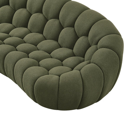 Yolonda - Modern Curved Green Fabric Sofa - image 2