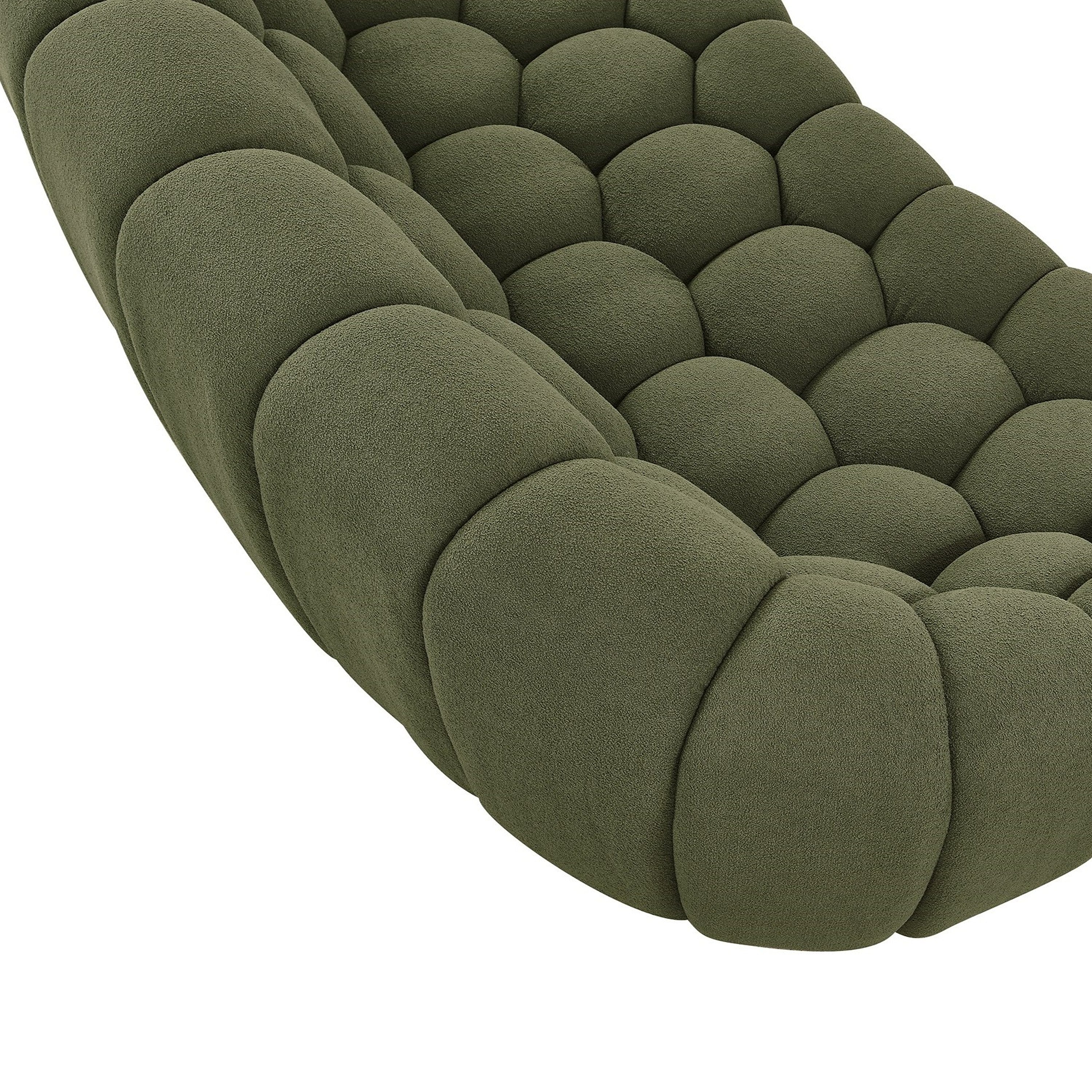 Yolonda - Modern Curved Green Fabric Sofa - image 3