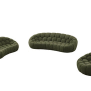 Yolonda - Modern Curved Green Fabric Sofa Set - image 3