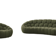 Yolonda - Modern Curved Green Fabric Sofa Set - image 4