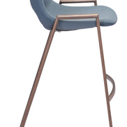 Desi Barstool (Set of 2) Azure Gray & Walnut