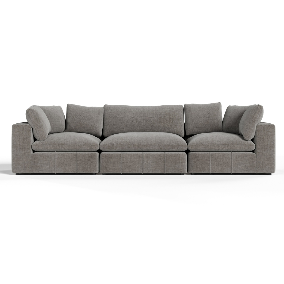 Vicki - Modern Grey Fabric Modular Sectional Sofa-3-Piece Sectional - image 2