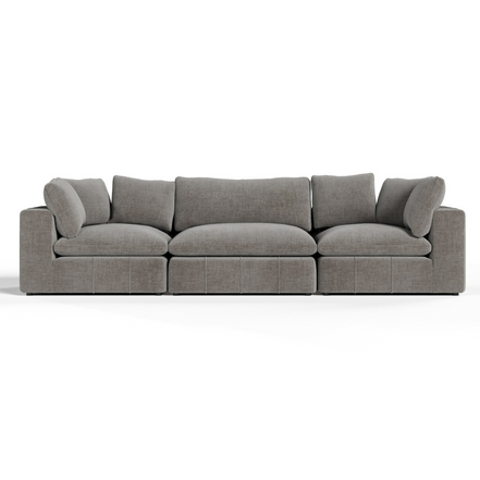 Vicki - Modern Grey Fabric Modular Sectional Sofa-3-Piece Sectional - image 2
