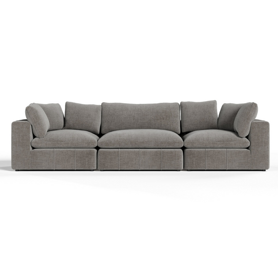 Vicki - Modern Grey Fabric Modular Sectional Sofa-3-Piece Sectional - image 2