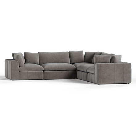 Vicki - Modern Grey Fabric Modular Sectional Sofa-5-Piece Sectional - image 3