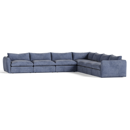Kinsey - Modern Blue Fabric Modular Sectional Sofa-7-Piece Sectional - image 3