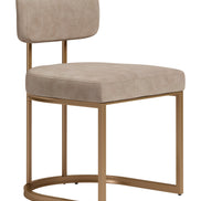 Velar Dining Chair (Set of 2) Beige & Bronze