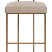 Velar Barstool (Set of 2) Beige & Bronze