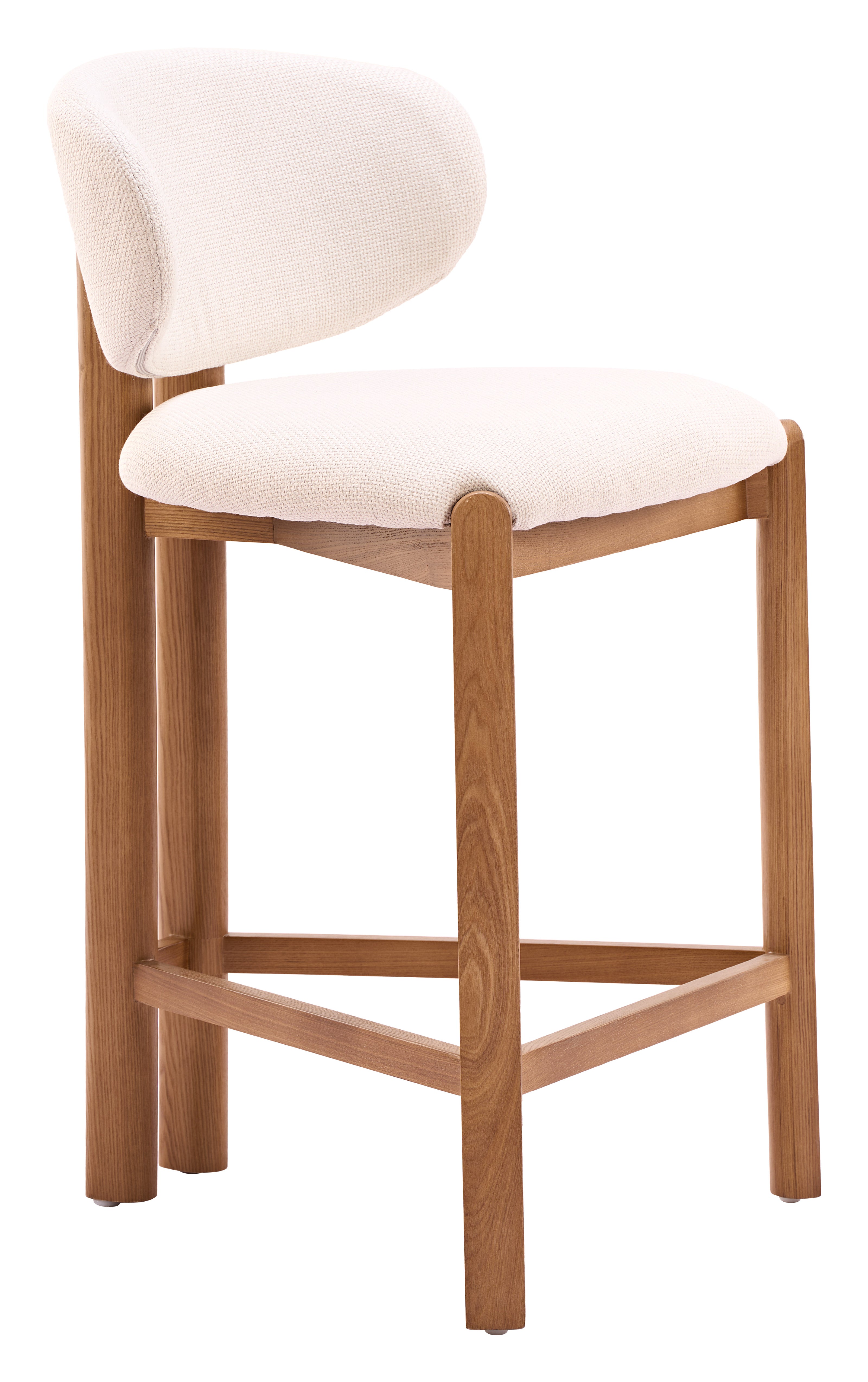 Rosetta Counter Stool (Set of 2) Beige & Walnut