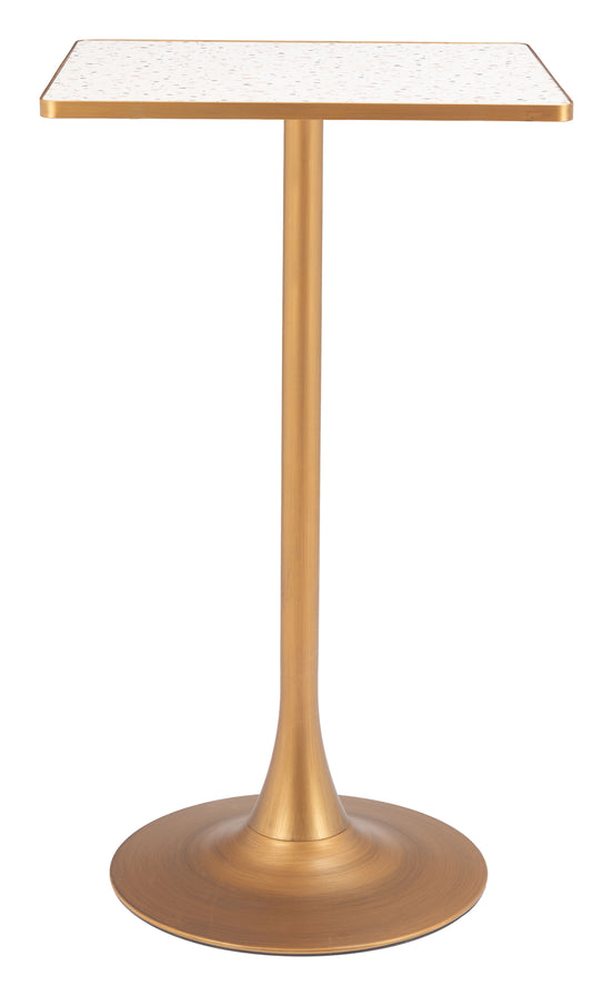 Spot Bar Table Beige & Gold