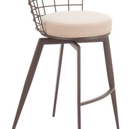 Saku Swivel Barstool Beige & Brown