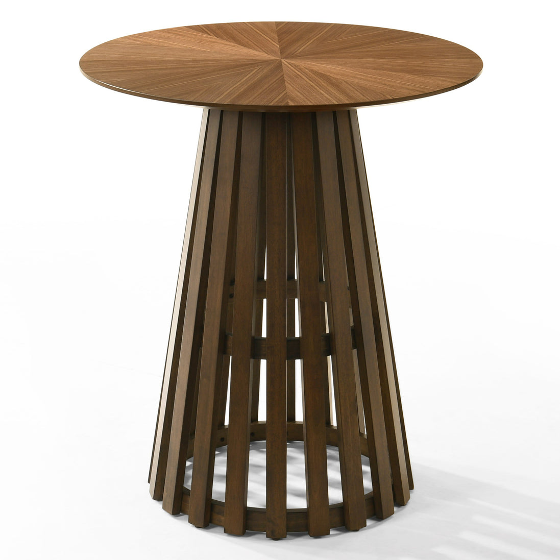 Weiss - Mid-Century Modern Walnut Round Bar Table