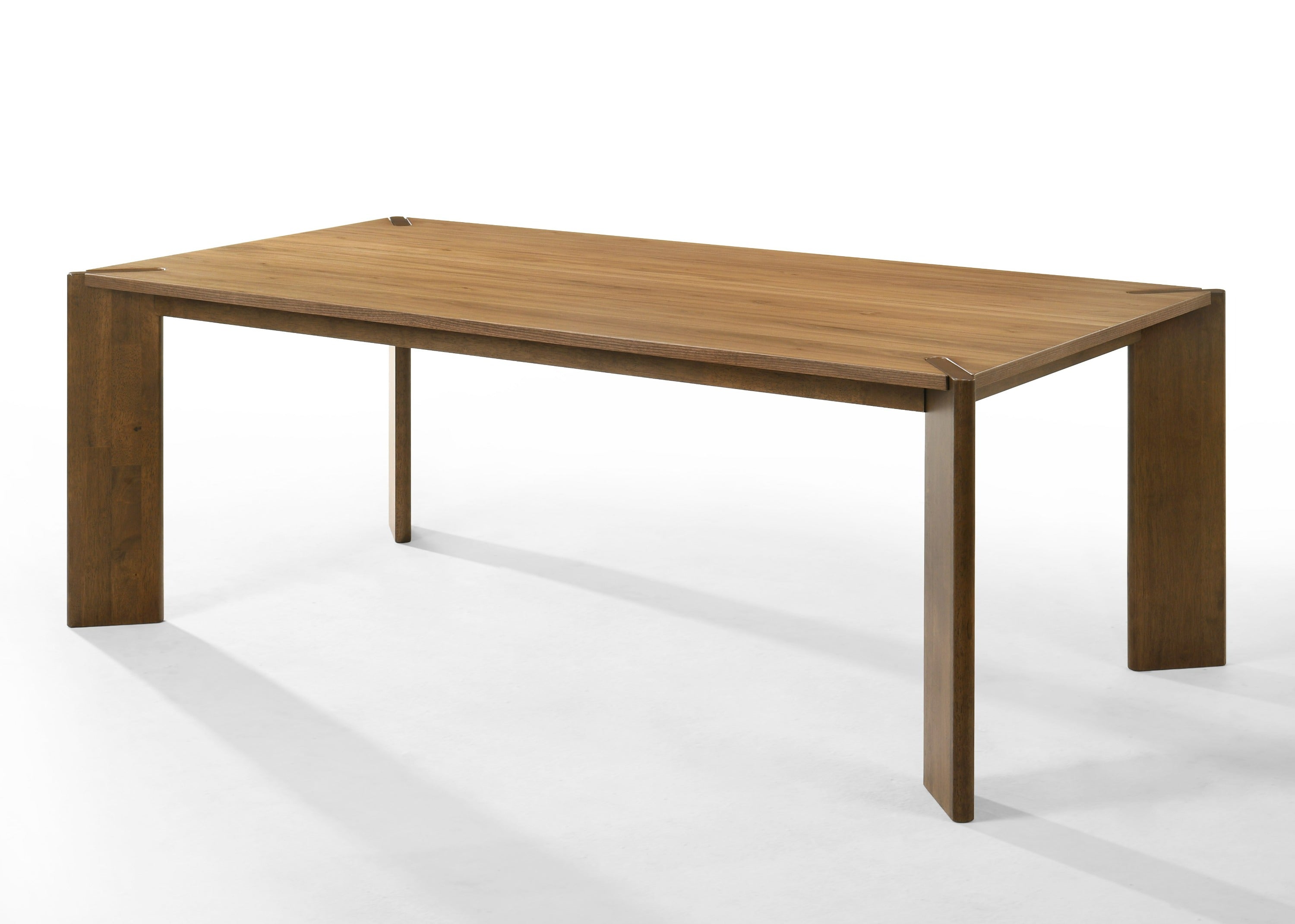 Edelman - Mid-Century Modern Brown Leatherette + Walnut Dining Set - image 2
