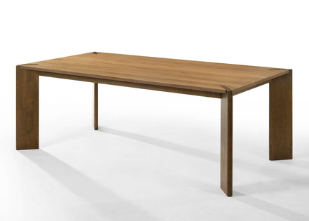 Edelman - Mid-Century Modern Brown Leatherette + Walnut Dining Set - image 2