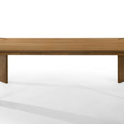 Edelman - Mid-Century Modern Brown Leatherette + Walnut Dining Set - image 3