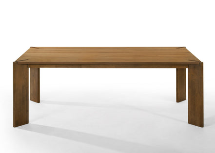 Edelman - Mid-Century Modern Brown Leatherette + Walnut Dining Set - image 3