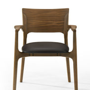 Edelman - Mid-Century Modern Brown Leatherette + Walnut Dining Set - image 5