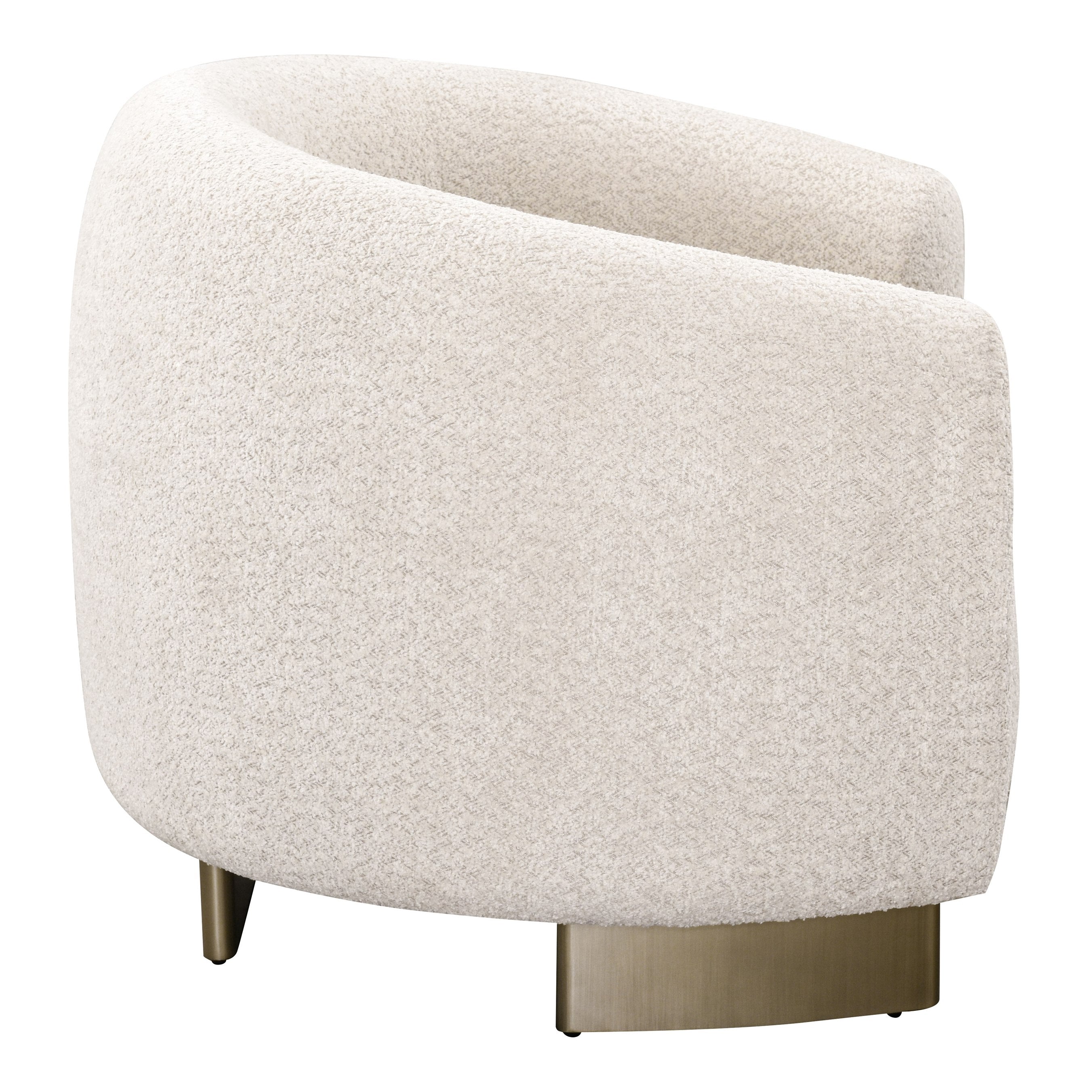 Thrive - Modern Beige Fabric + Antique Brass Accent Chair - image 2