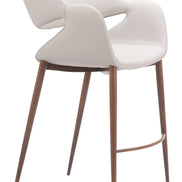 Limay Counter Stool Beige & Walnut