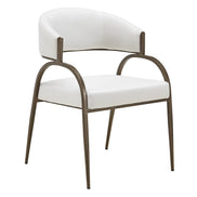 Hudson - Modern Off-White Fabric + Bronze Dining Chair