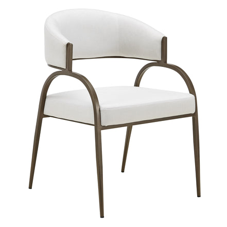 Hudson - Modern Off-White Fabric + Bronze Dining Chair