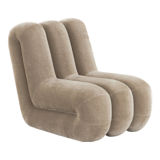 Archie - Modern Taupe Fabric Accent Chair + Ottoman - image 2