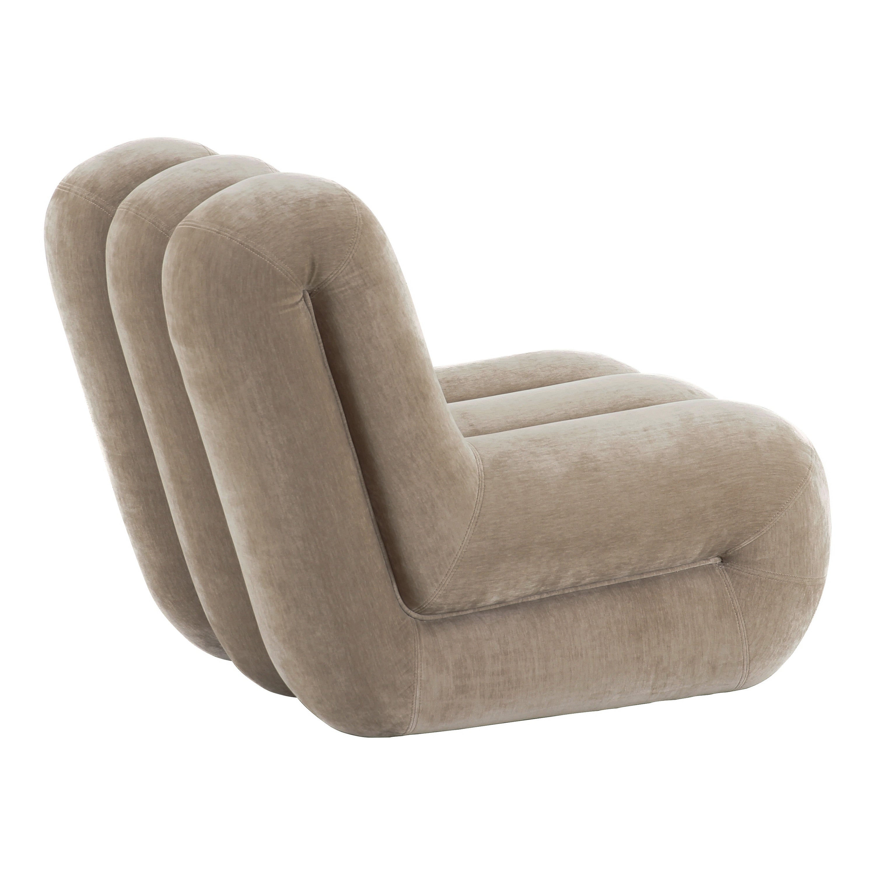 Archie - Modern Taupe Fabric Accent Chair + Ottoman - image 3